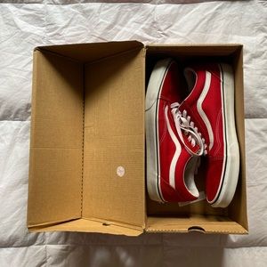 Red old skool Vans men’s shoes